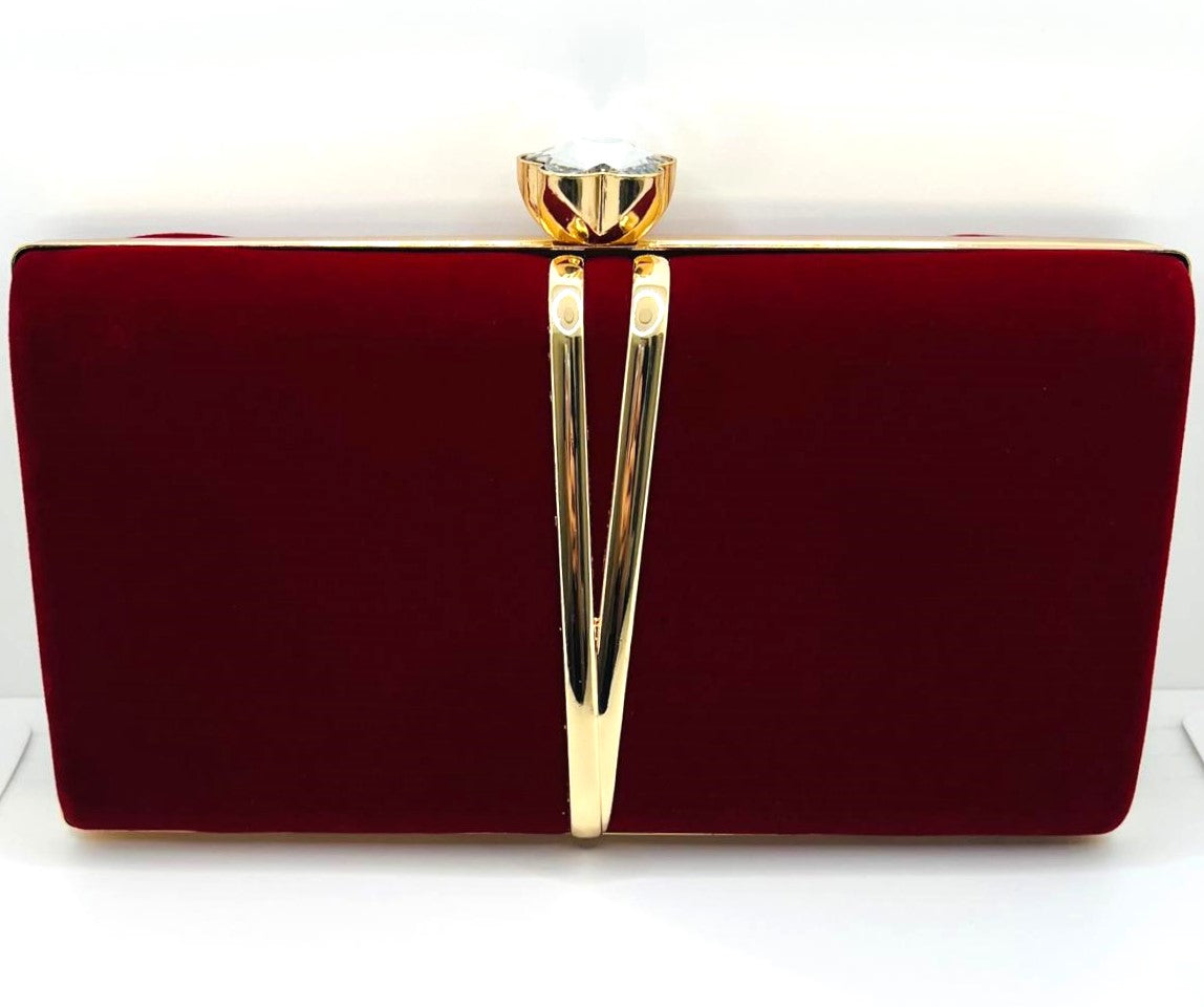 Abend Clutch aus rotem Samt 