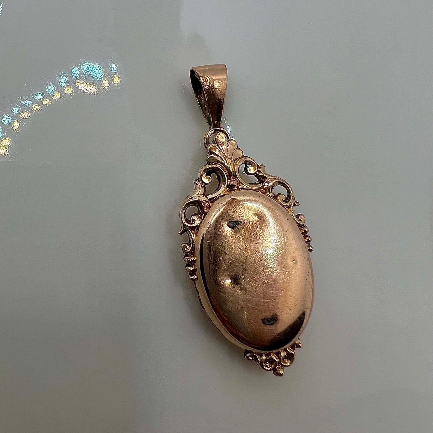 Antik Biedermeier Amulett Anhänger Rosegold 