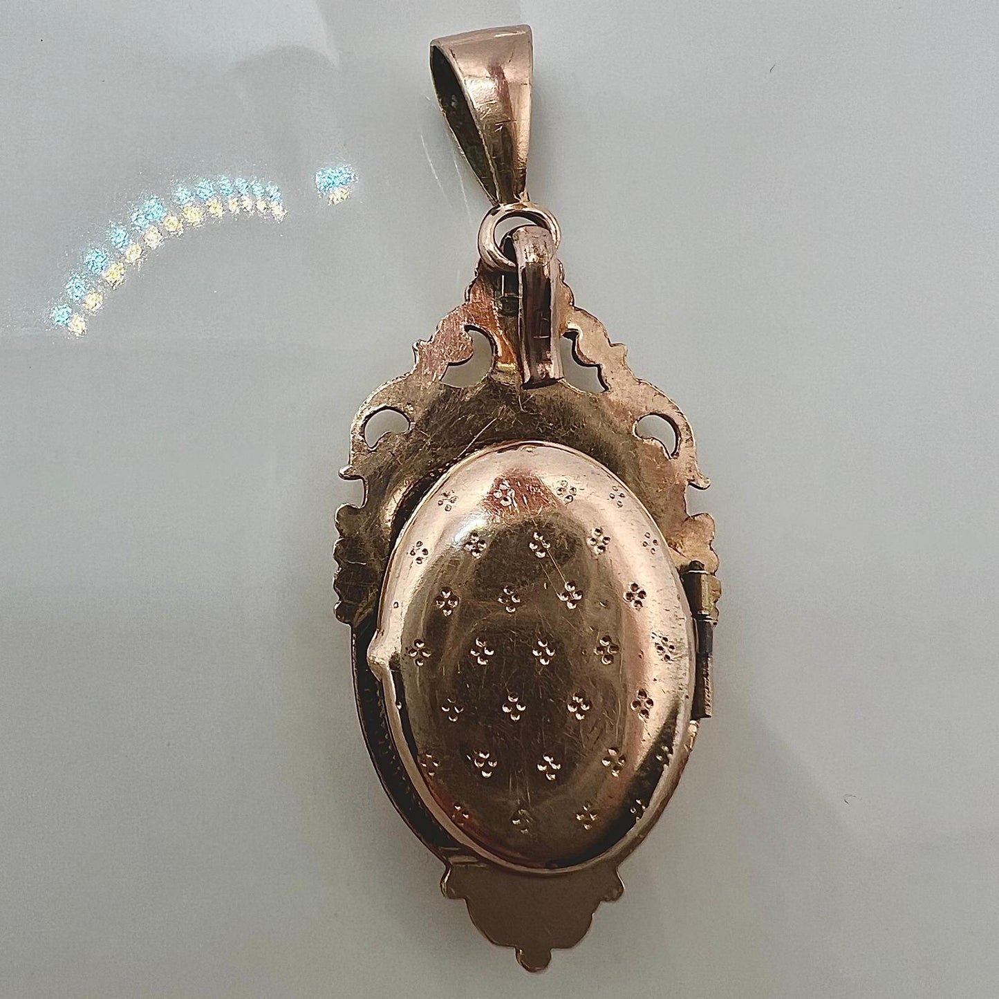 Antik Biedermeier Amulett Anhänger Rosegold 