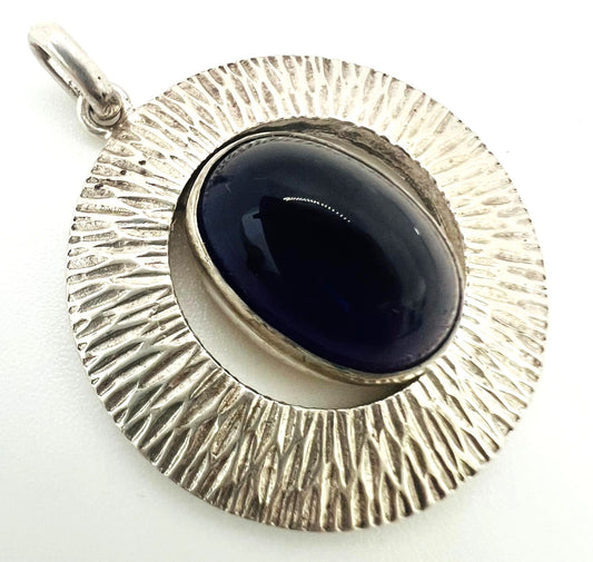 Art Déco 835 Silber Anhänger mit Amethyst – Elegantes Designerstück