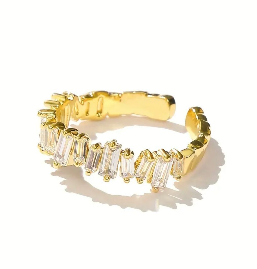 Baguette Cristal Ring Gold