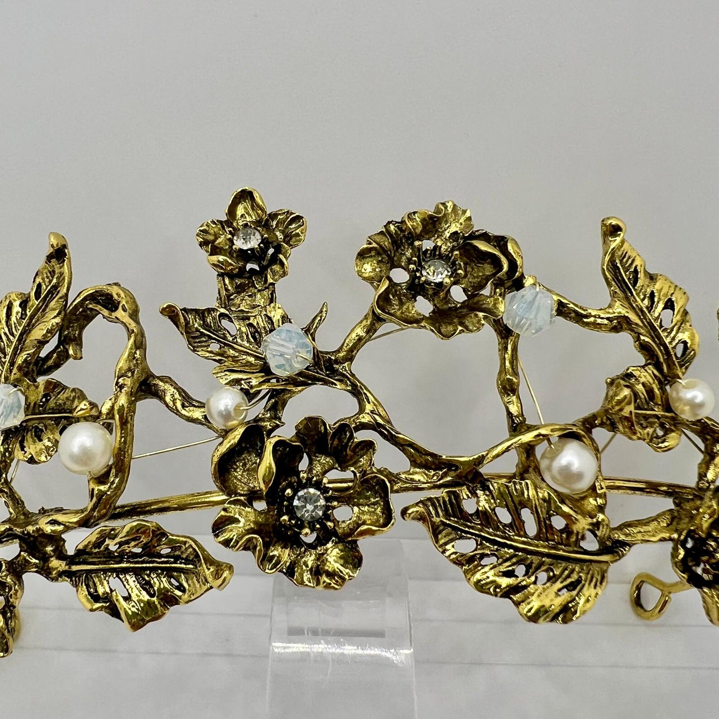 Barock Diadem mit Perlen und Strass