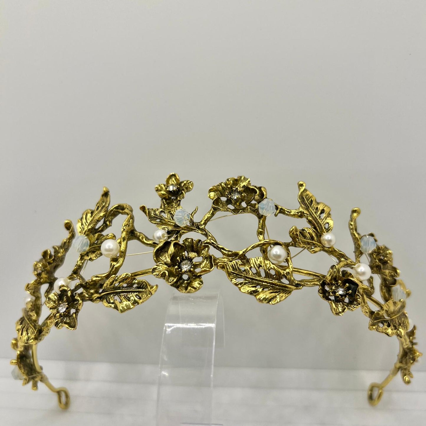 Barock Diadem mit Perlen und Strass