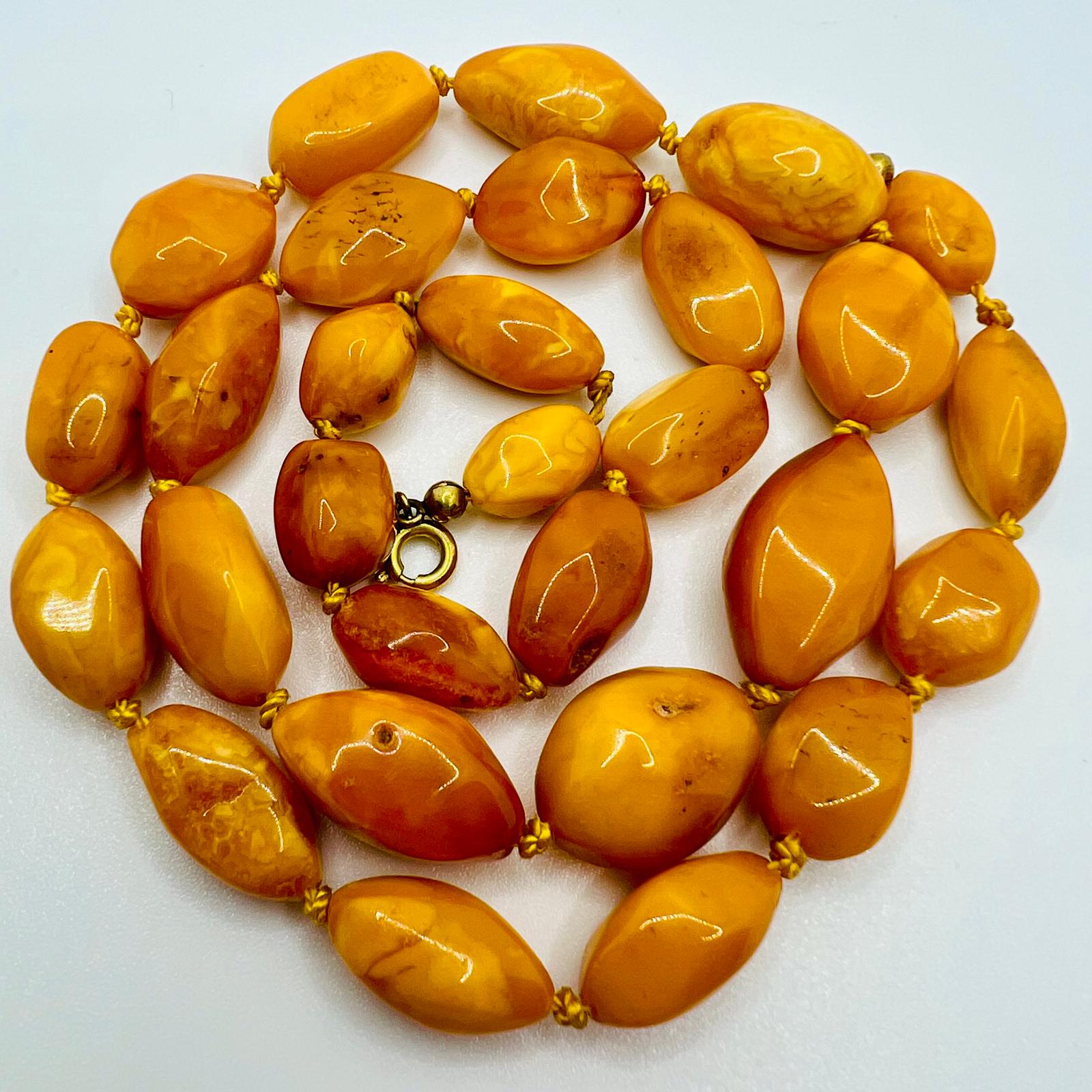 Bernstein Halskette Butterscotch Amber Vintage Collier Atik Schmuck