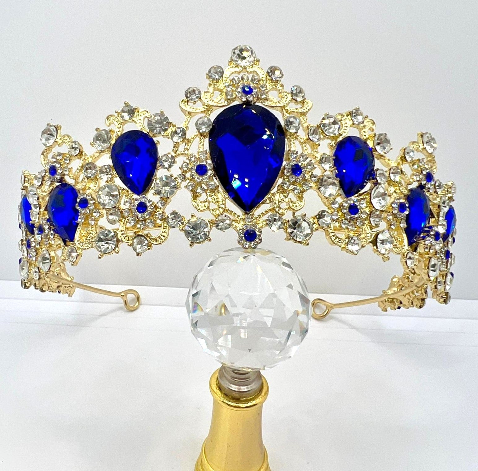 Königin Diadem Gold Blau