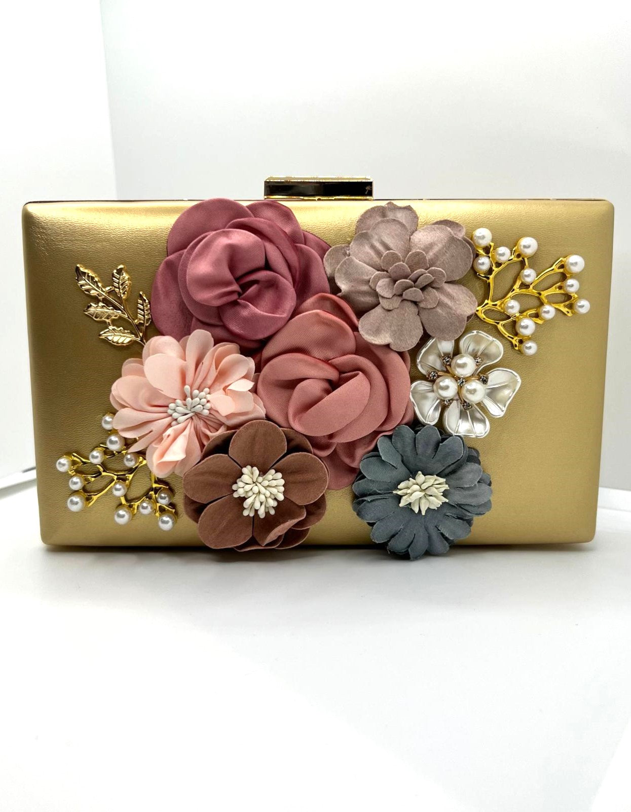 Elegante Clutch Gold Strass 