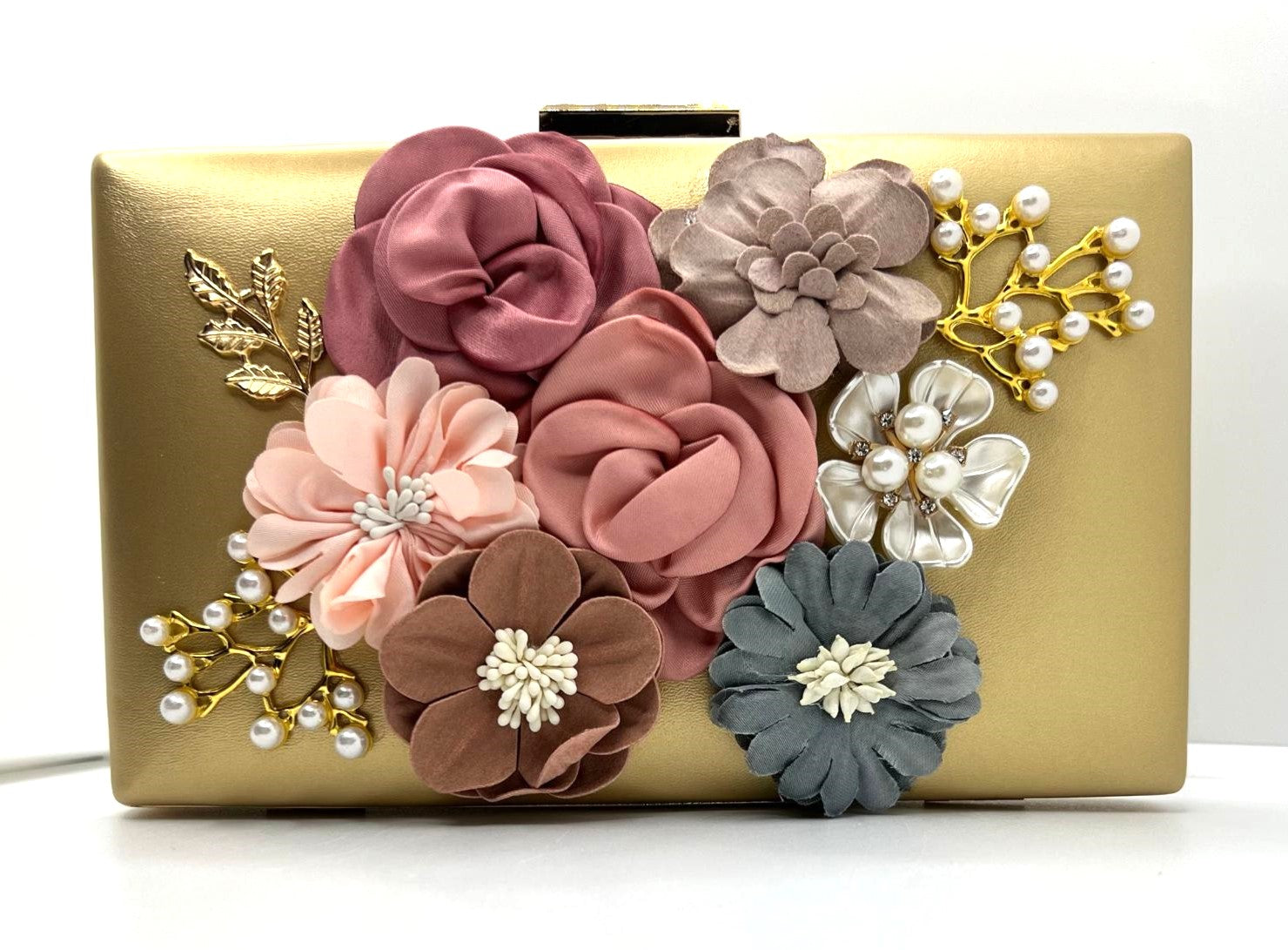 Elegante Clutch Gold Strass 