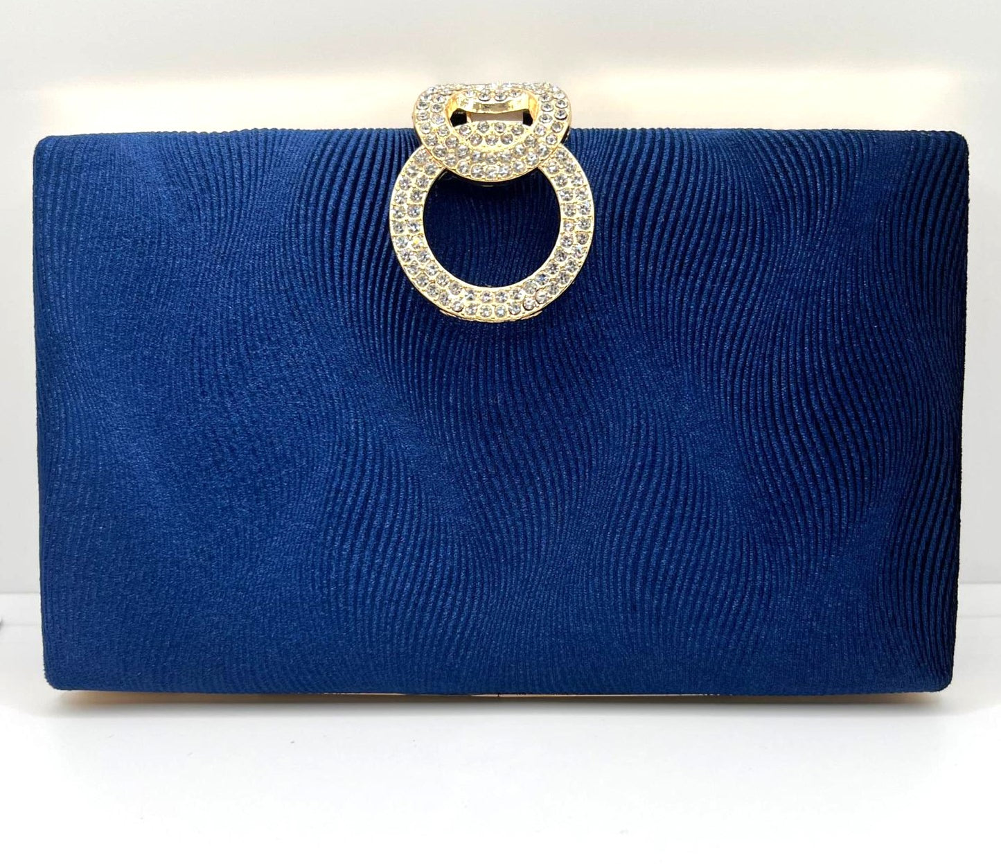 Clutch aus Samt Blau mit Strass