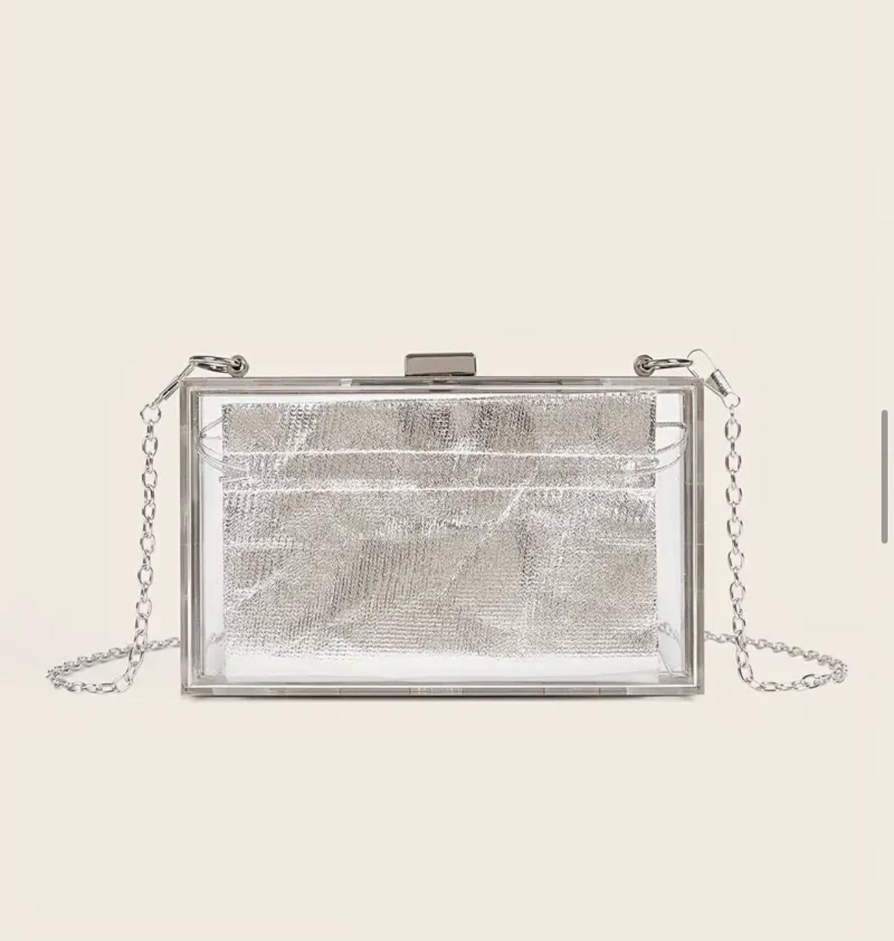 Cocktail Tasche Acryl Tasche Silber