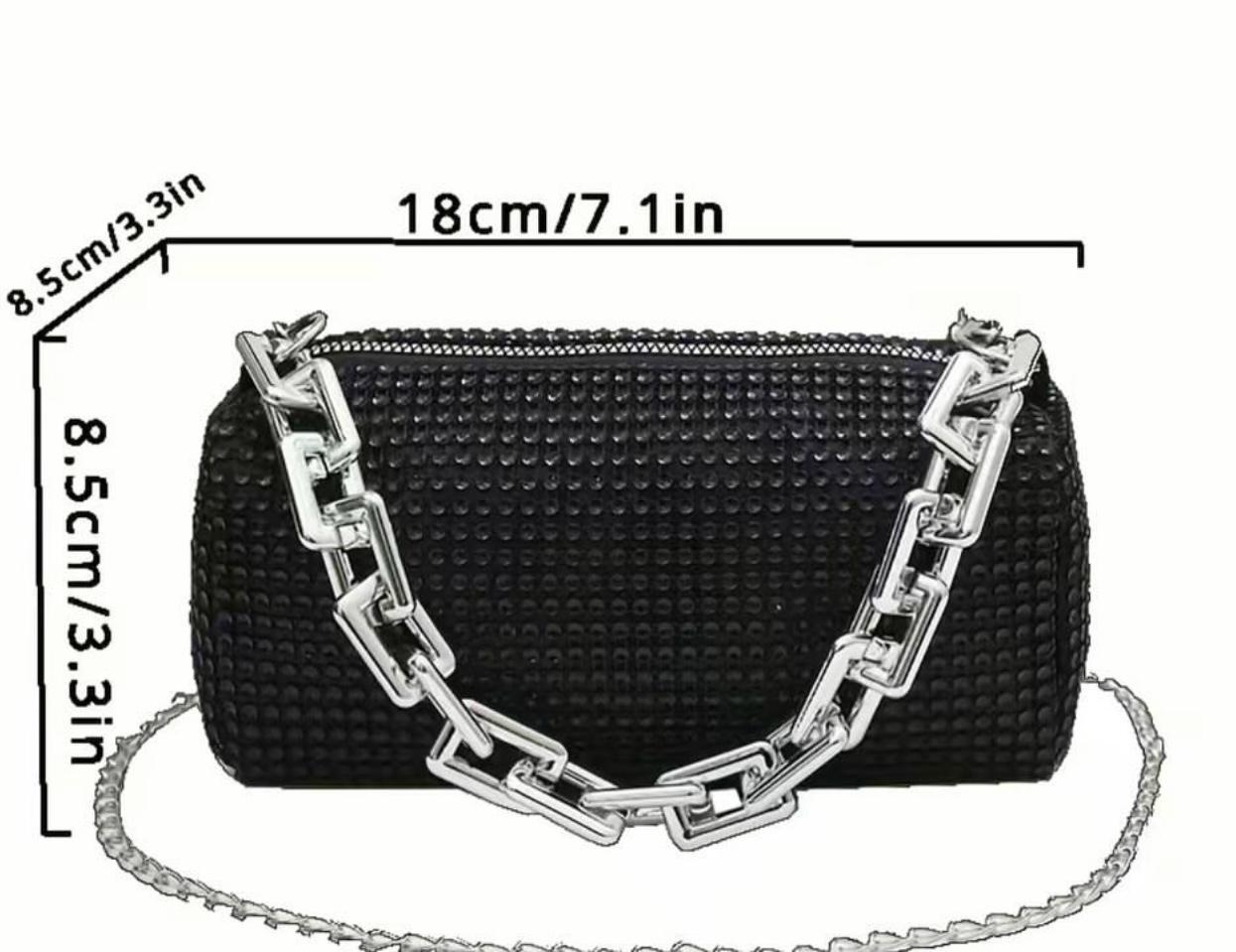 Strass verzierte Cocktail Tasche mit Kette