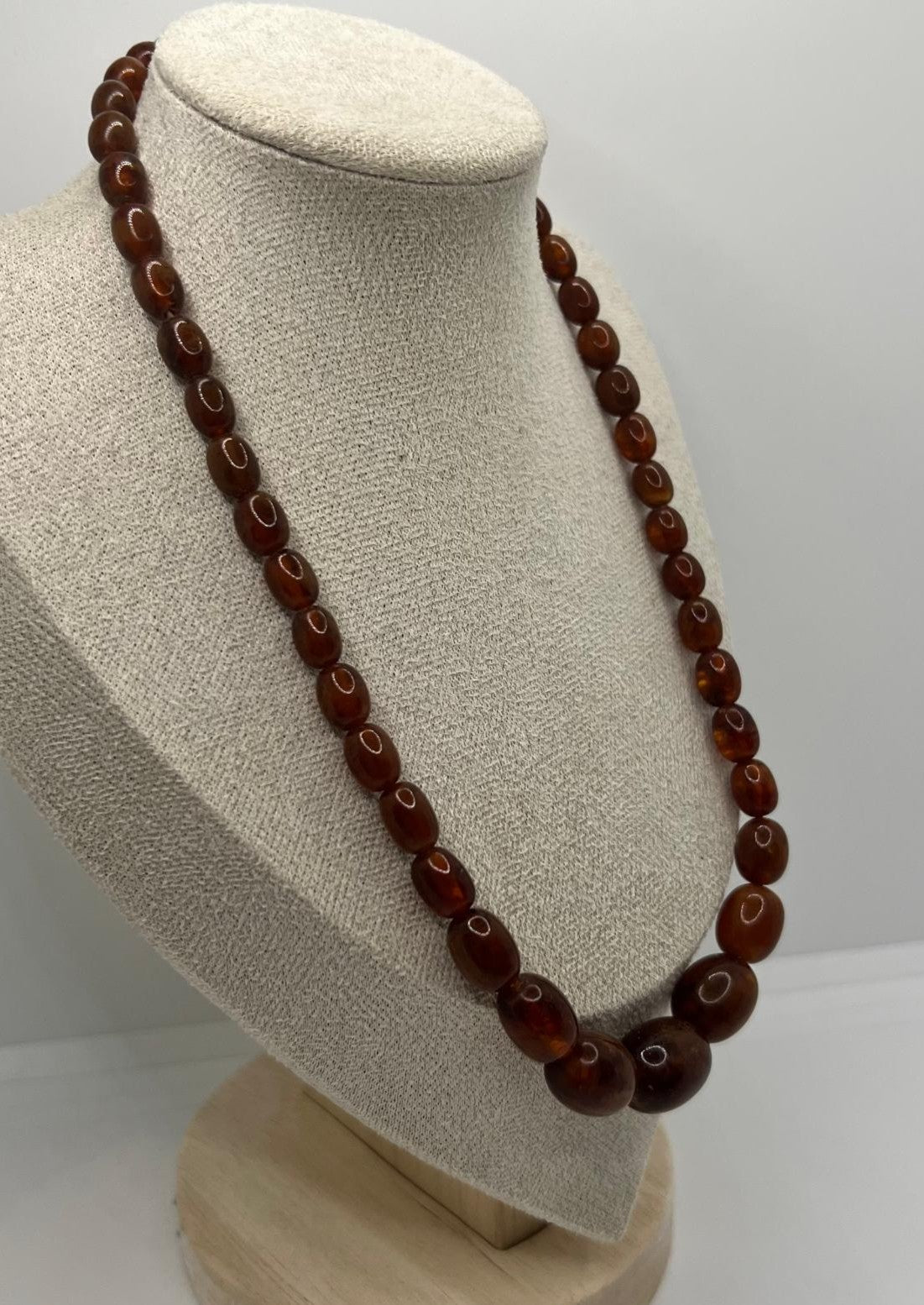 Antike Bernstein-Kette Cognac