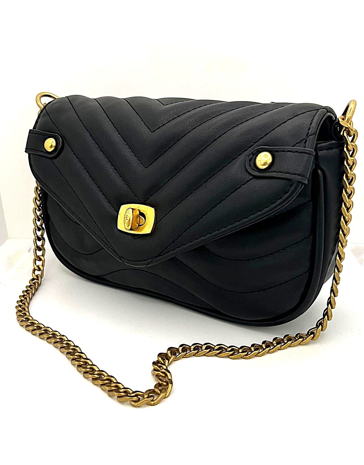 Stepp-Crossbody-Tasche Schwarz