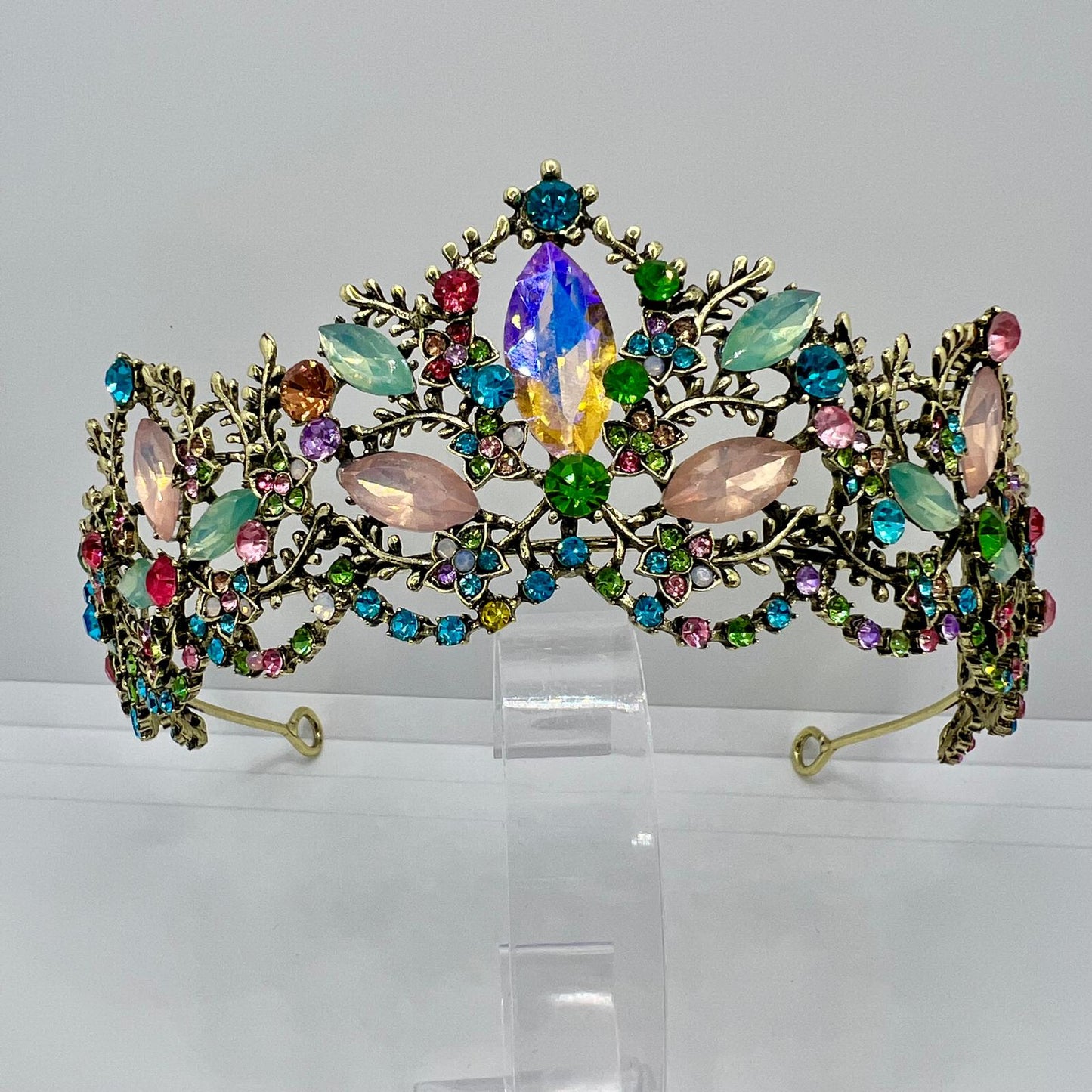 Edel-Diadem – Opal-Effekt Tiara für Königinnen