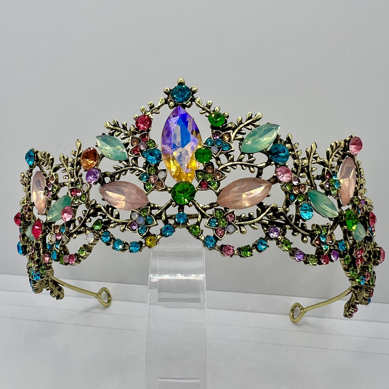 Edel-Diadem – Opal-Effekt Tiara für Königinnen