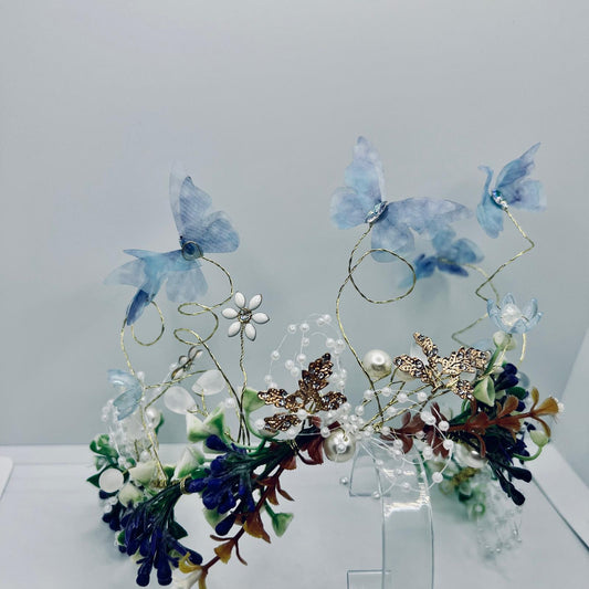 Elfen Blumen Tiara mit Schmetterlingen