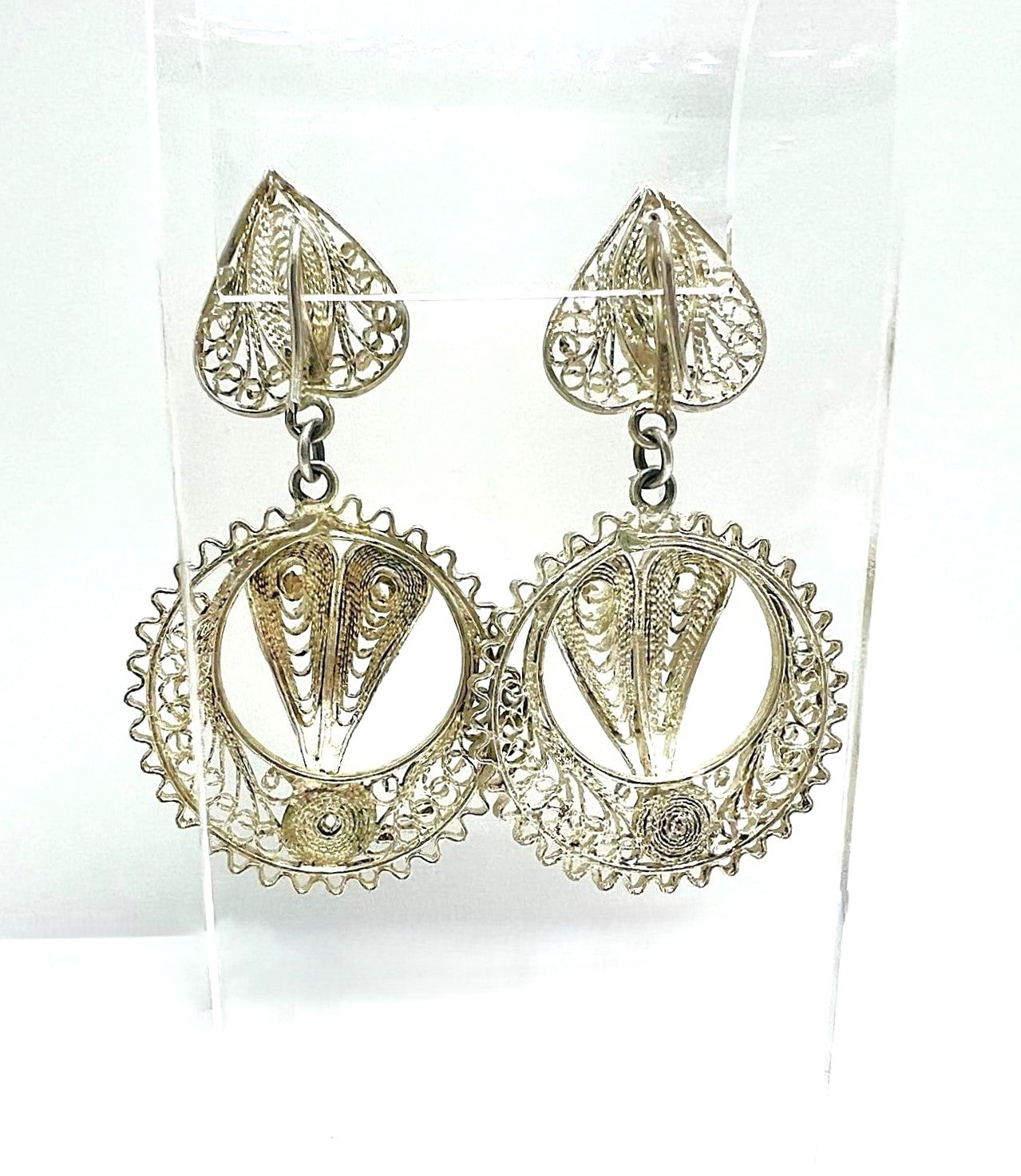 Filigrane Vintage-Ohrringe aus Silber