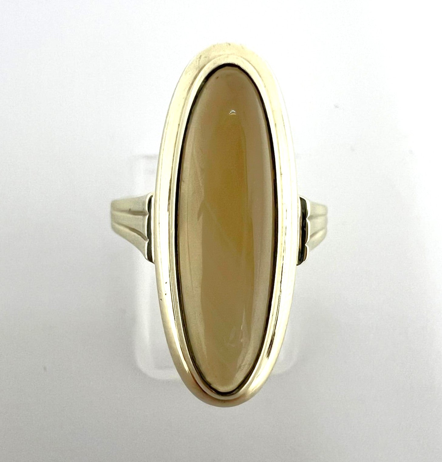  Goldring mit goldenem Prehnit Edelstein