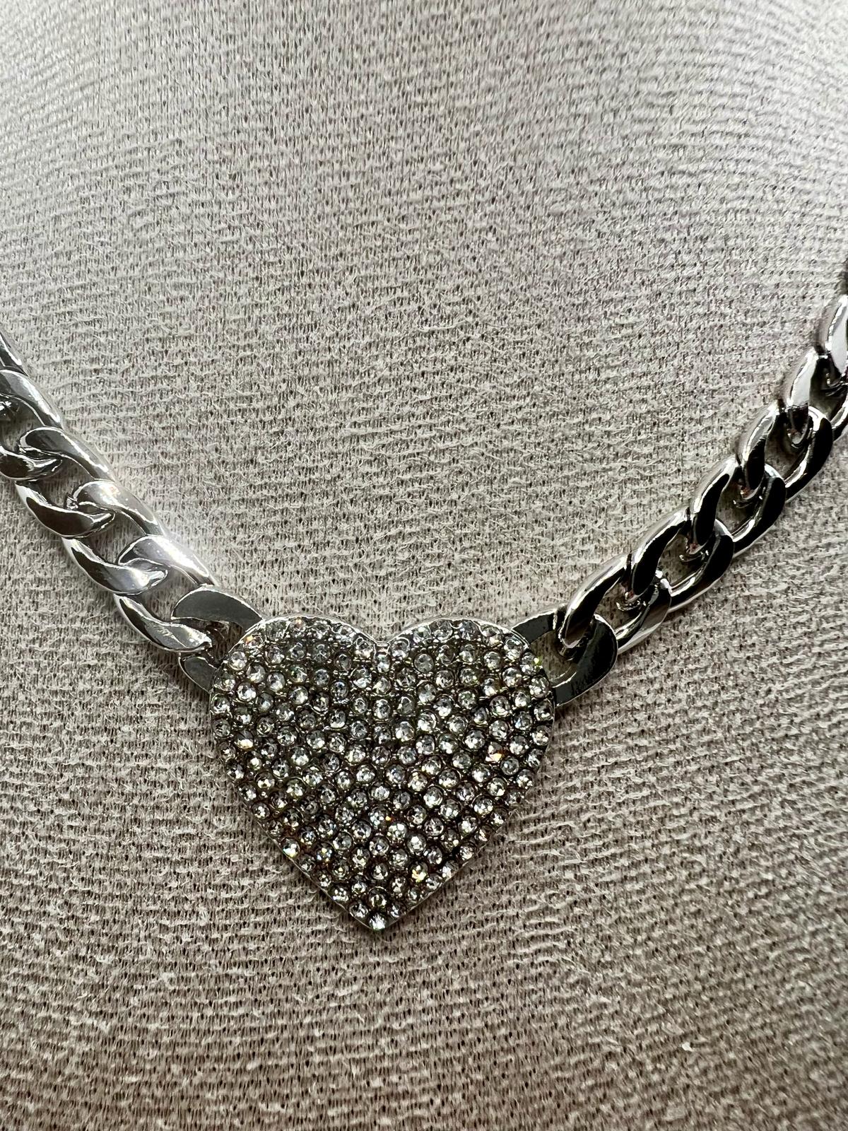 Herz Gliederkette Silber Collier