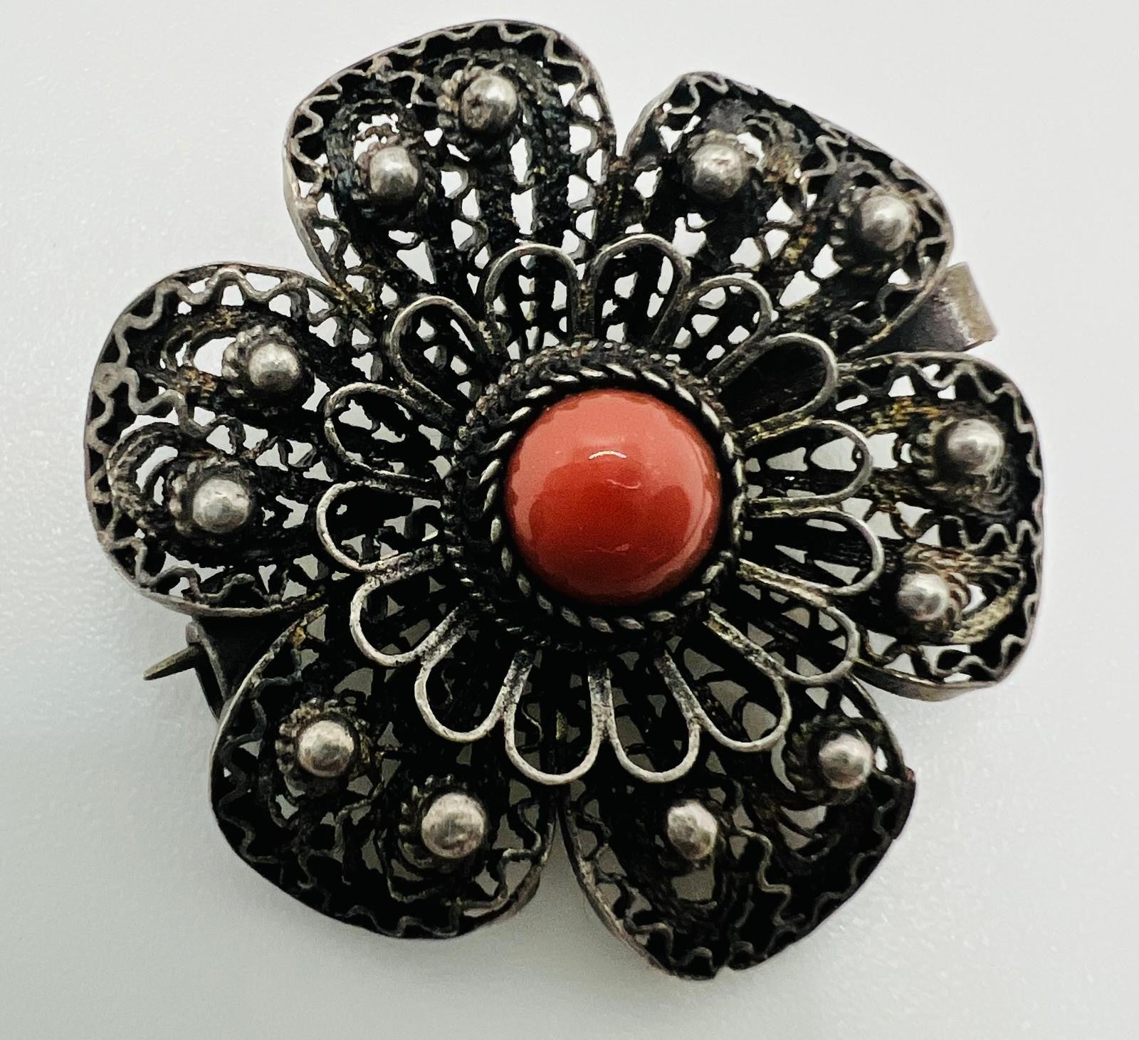 Jugendstil Brosche aus Silber