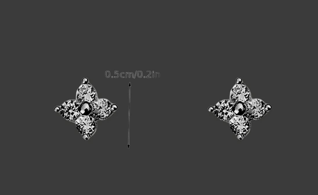 Kleeblatt Ohrringe 925 Silber 