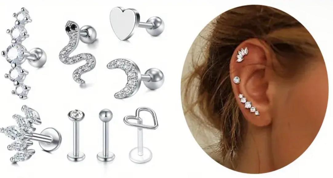 Knorpelstecker Set Ohrschmuck Conch Piercing