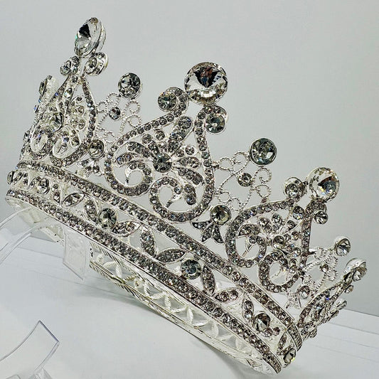  Diadem in Silber mit Strasssteinen