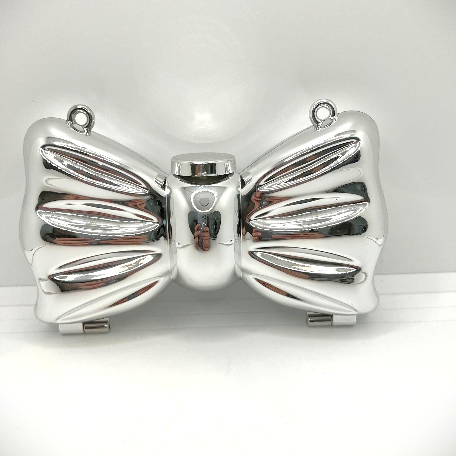 Mini Clutch Schleife Silber