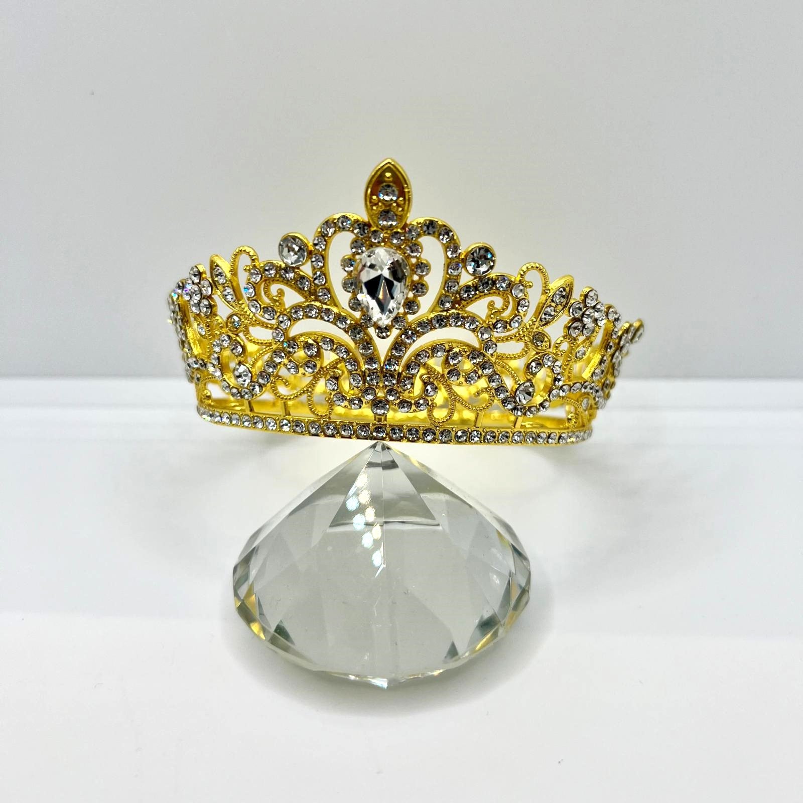  Prinzessin Diadem in Gold mit Strass