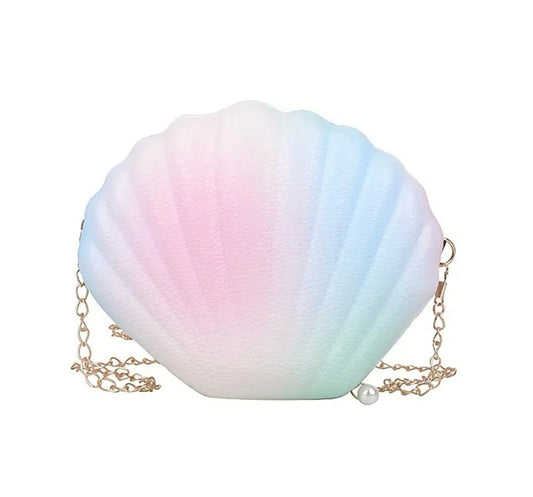 Regenbogen Cocktail Tasche in Muschelform Pastellfarben