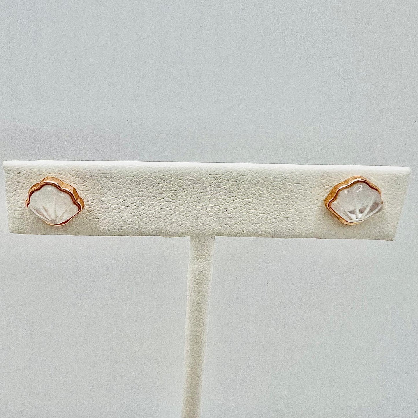 Rosegold Muschel Ohrstecker aus 925 Silber