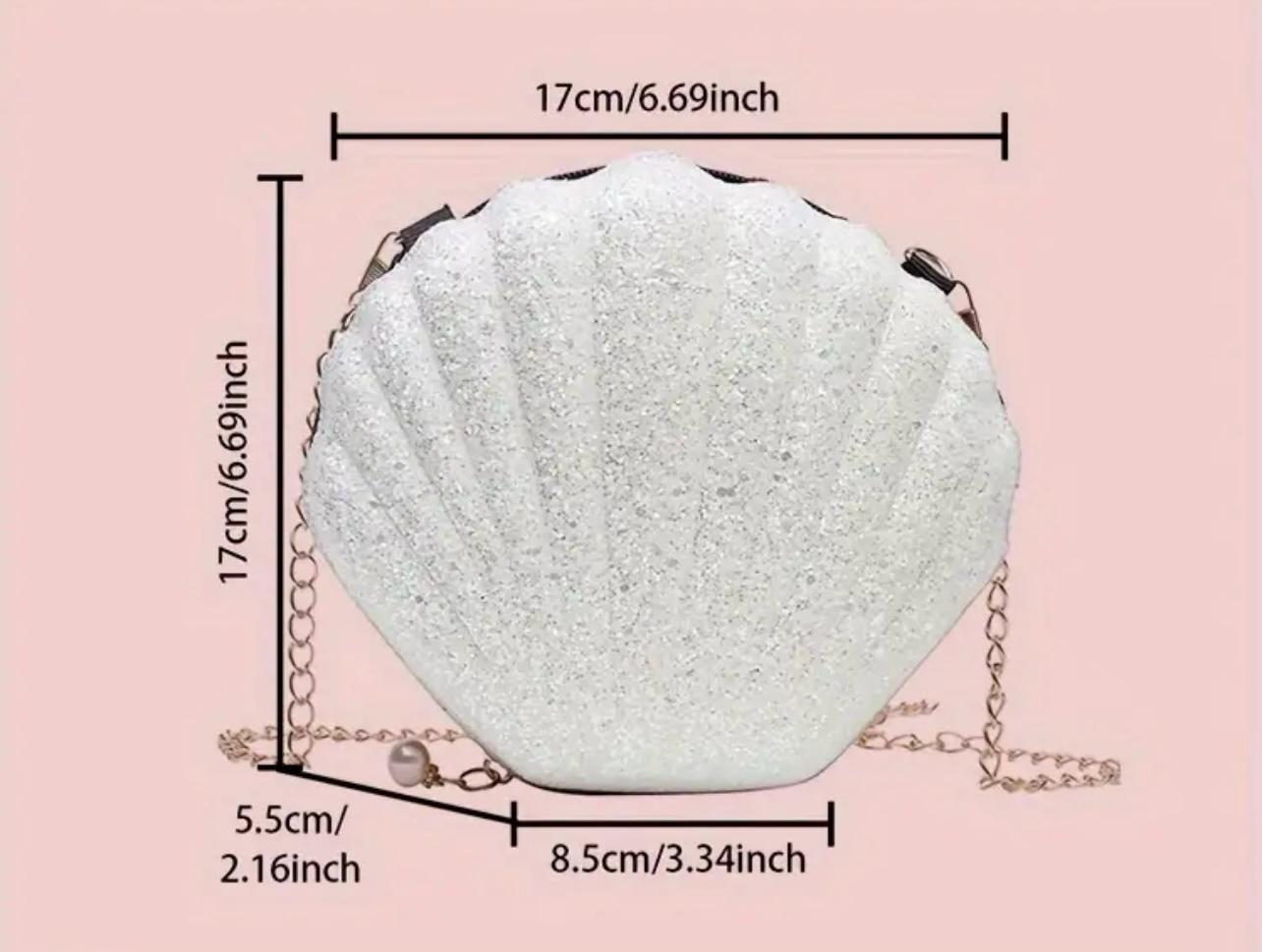 Umhängetasche Muschelform Cocktail Tasche Silber