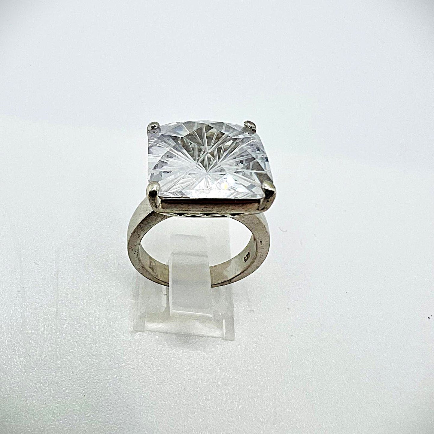 Vintage 925 Silber Ring mit Bergkristall