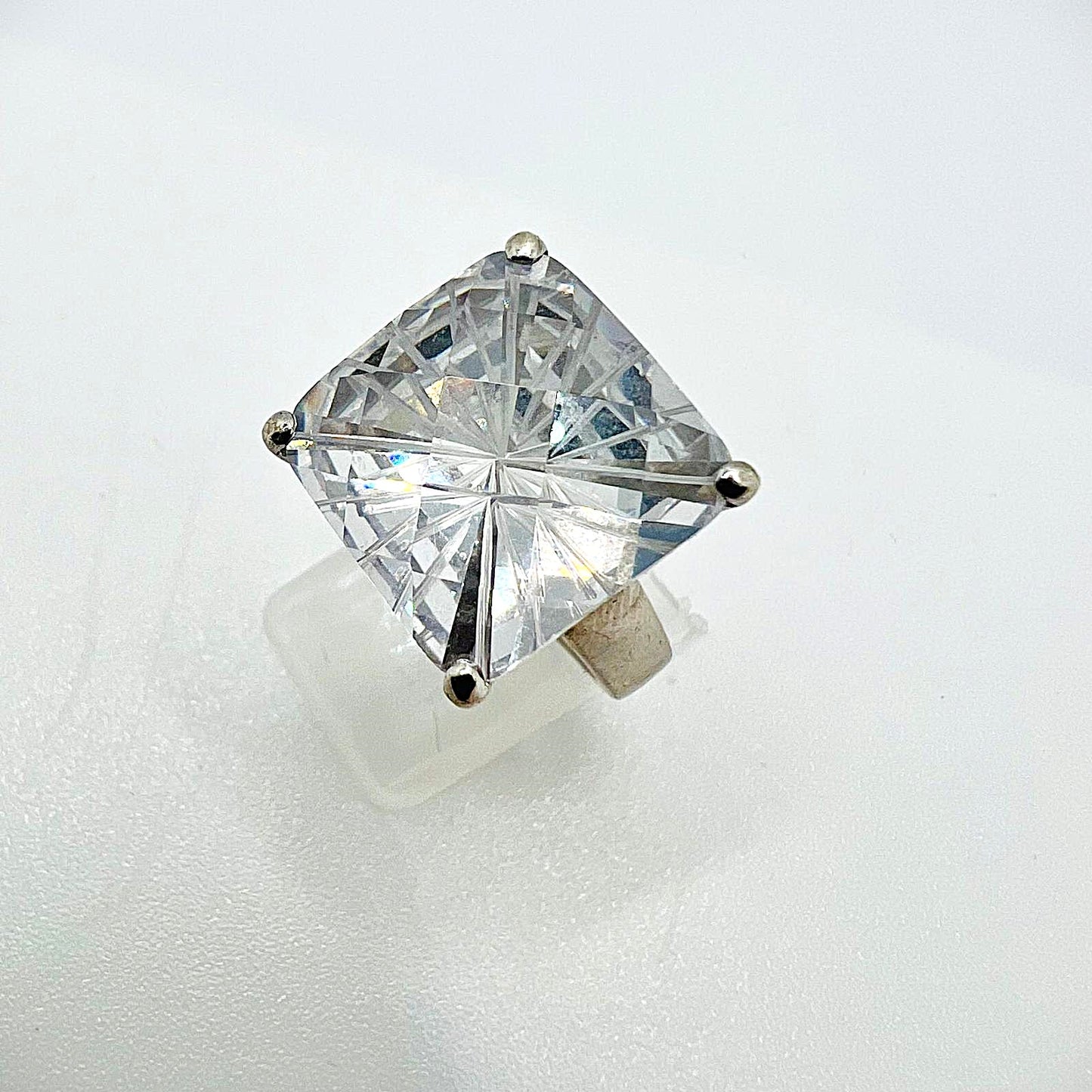 Vintage 925 Silber Ring mit Bergkristall