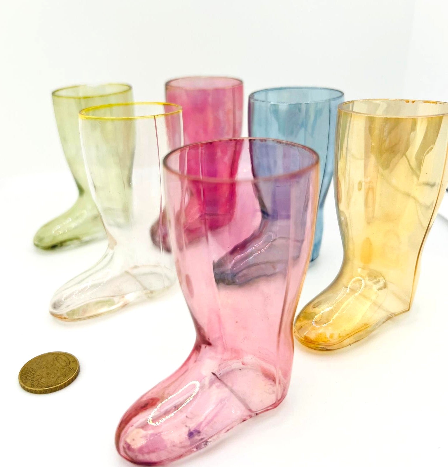 Vintage Glasstiefel 6er Set
