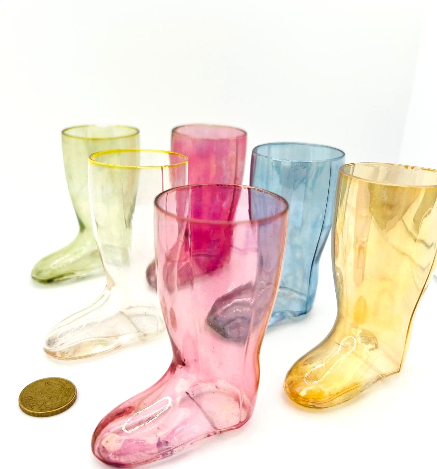 Vintage Glasstiefel 6er Set