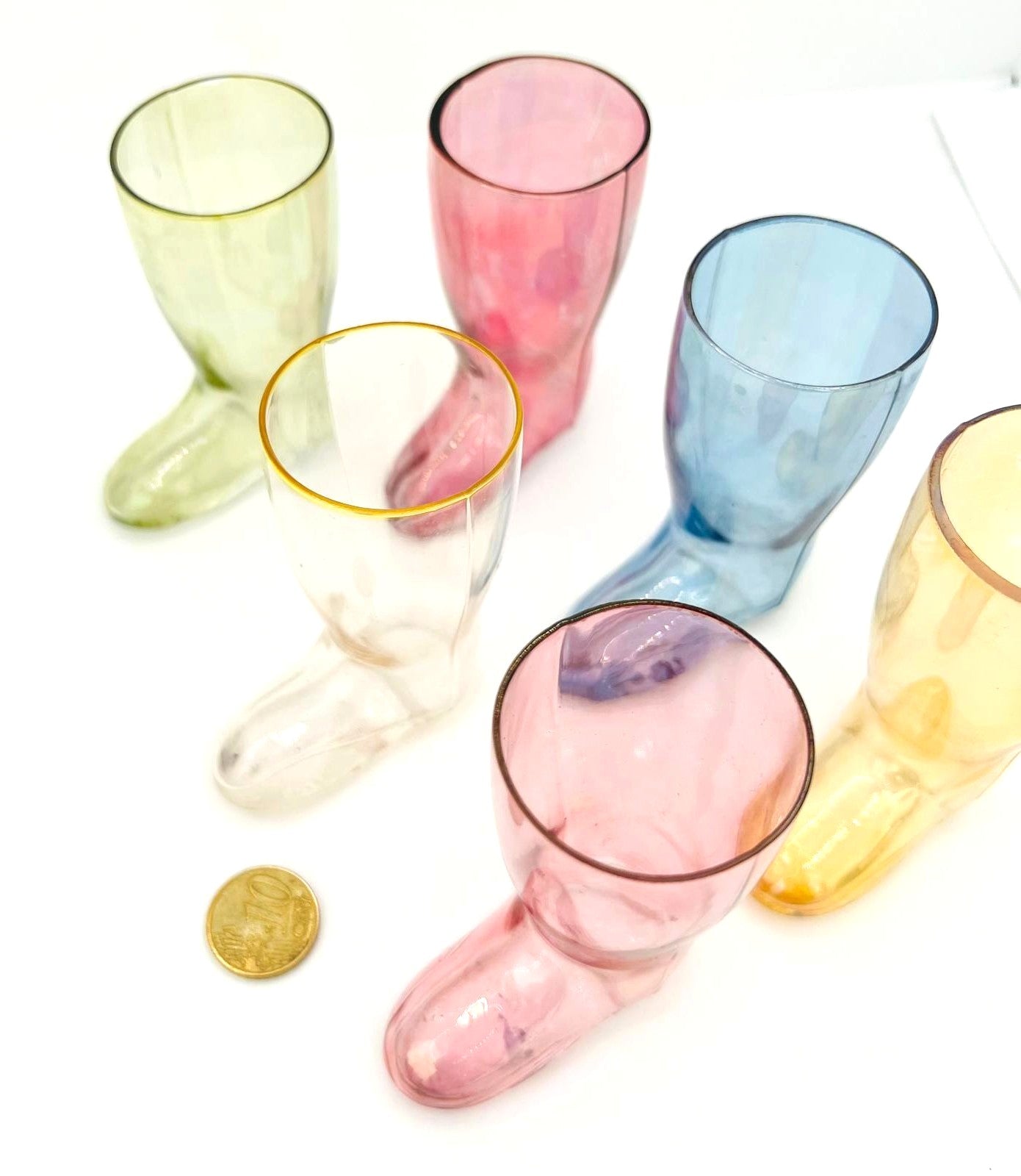 Vintage Glasstiefel 6er Set