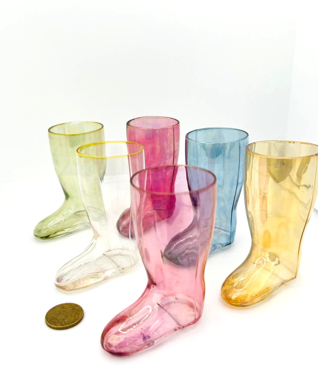 Vintage Glasstiefel 6er Set
