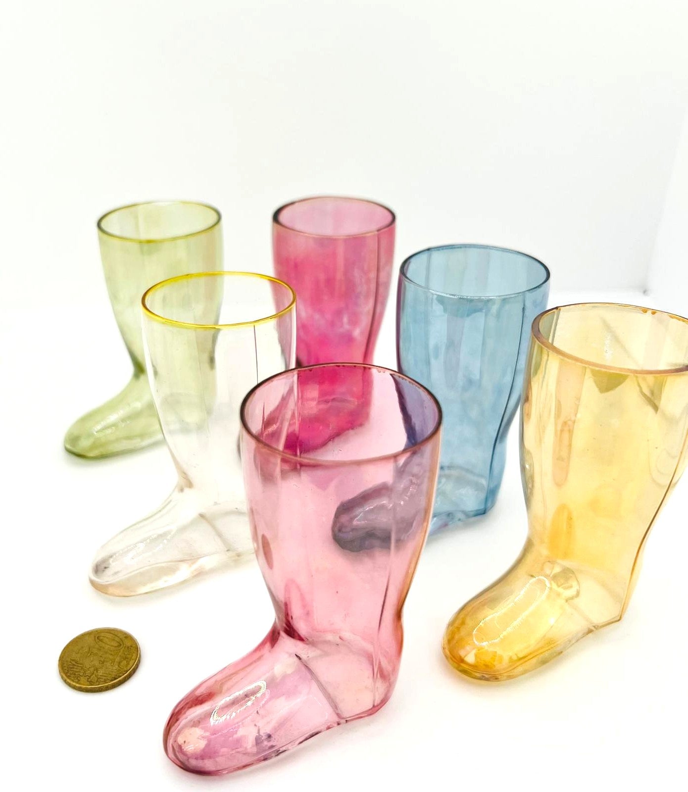 Vintage Glasstiefel 6er Set