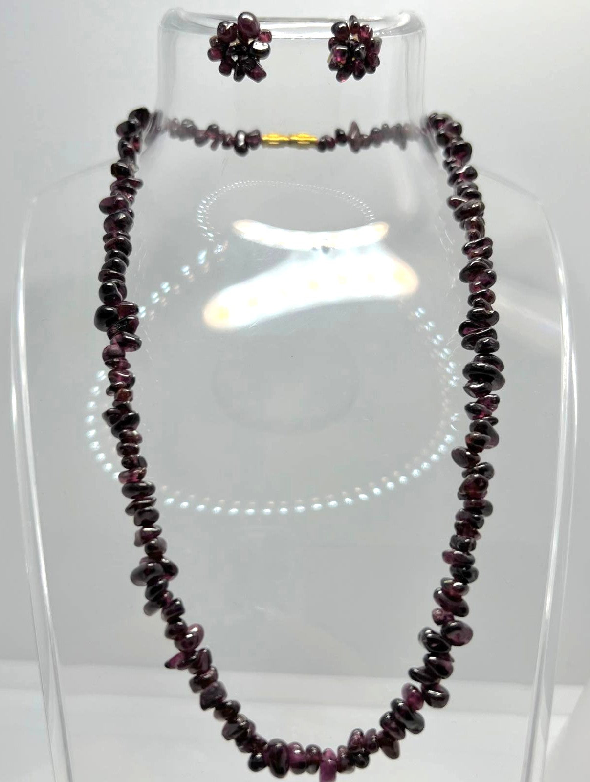 Vintage Granat-Set Kette & Ohrstecker