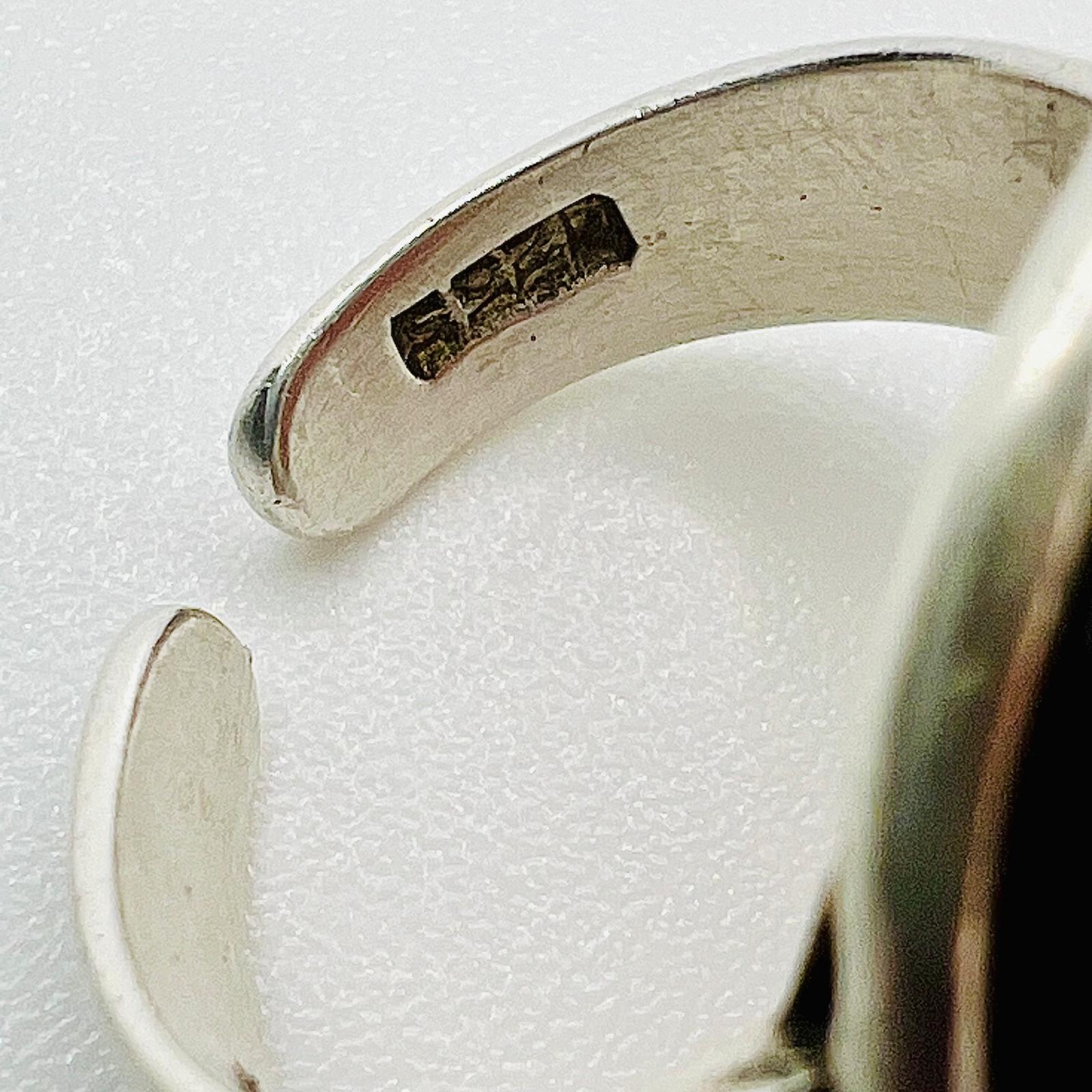 Vintage Koralle Ring 925 Silber Größe 7