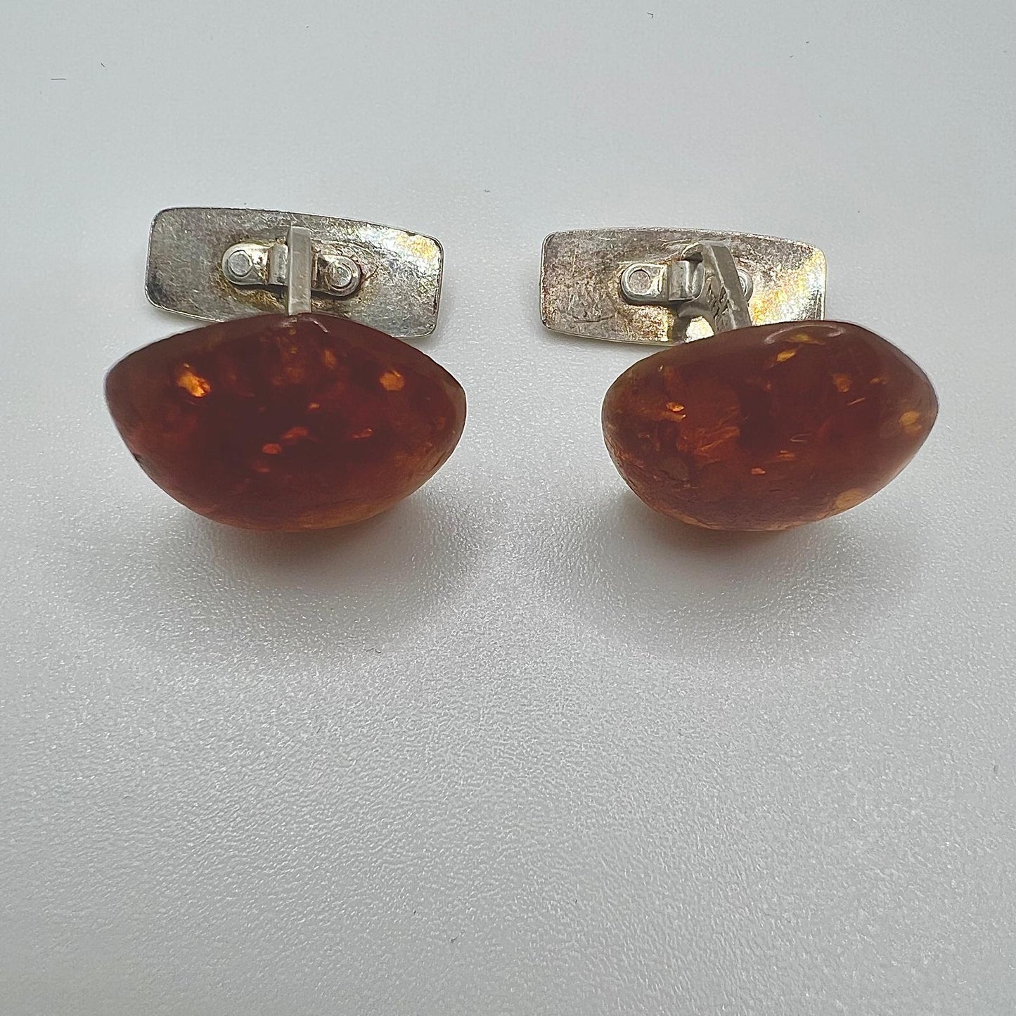 Vintage Manschettenknöpfe Sterling Silber mit Bernstein Vintage cufflinks sterling silver with amber