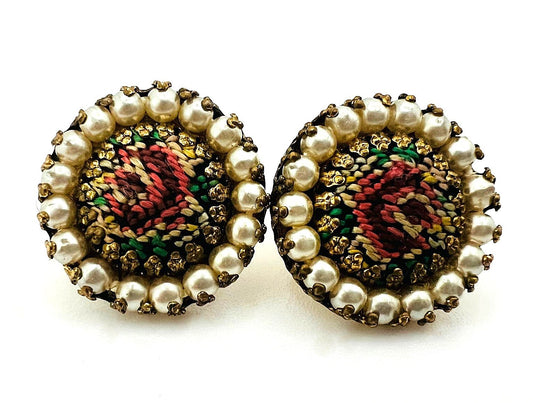 Vintage Petit Point Manschettenknöpfe