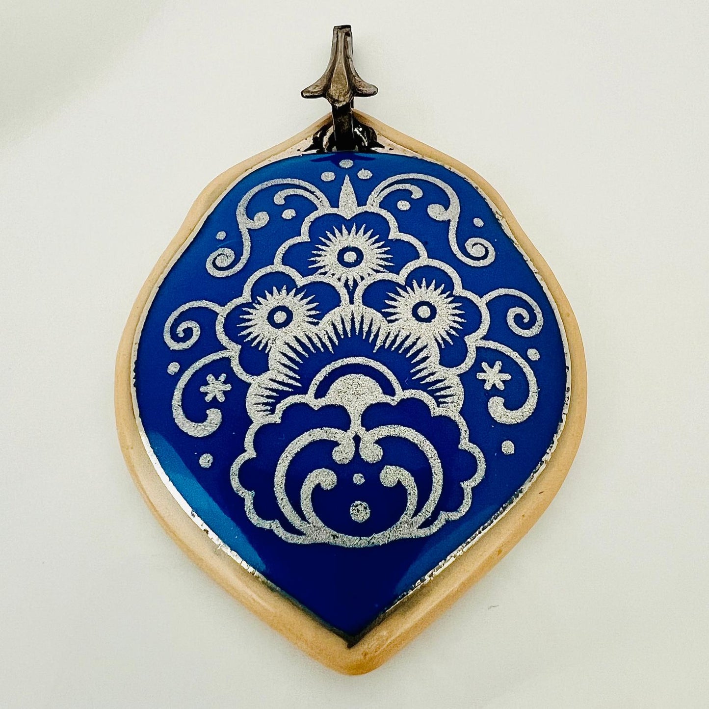 Vintage Porzellan Emaille Kettenanhänger von Rosenthal