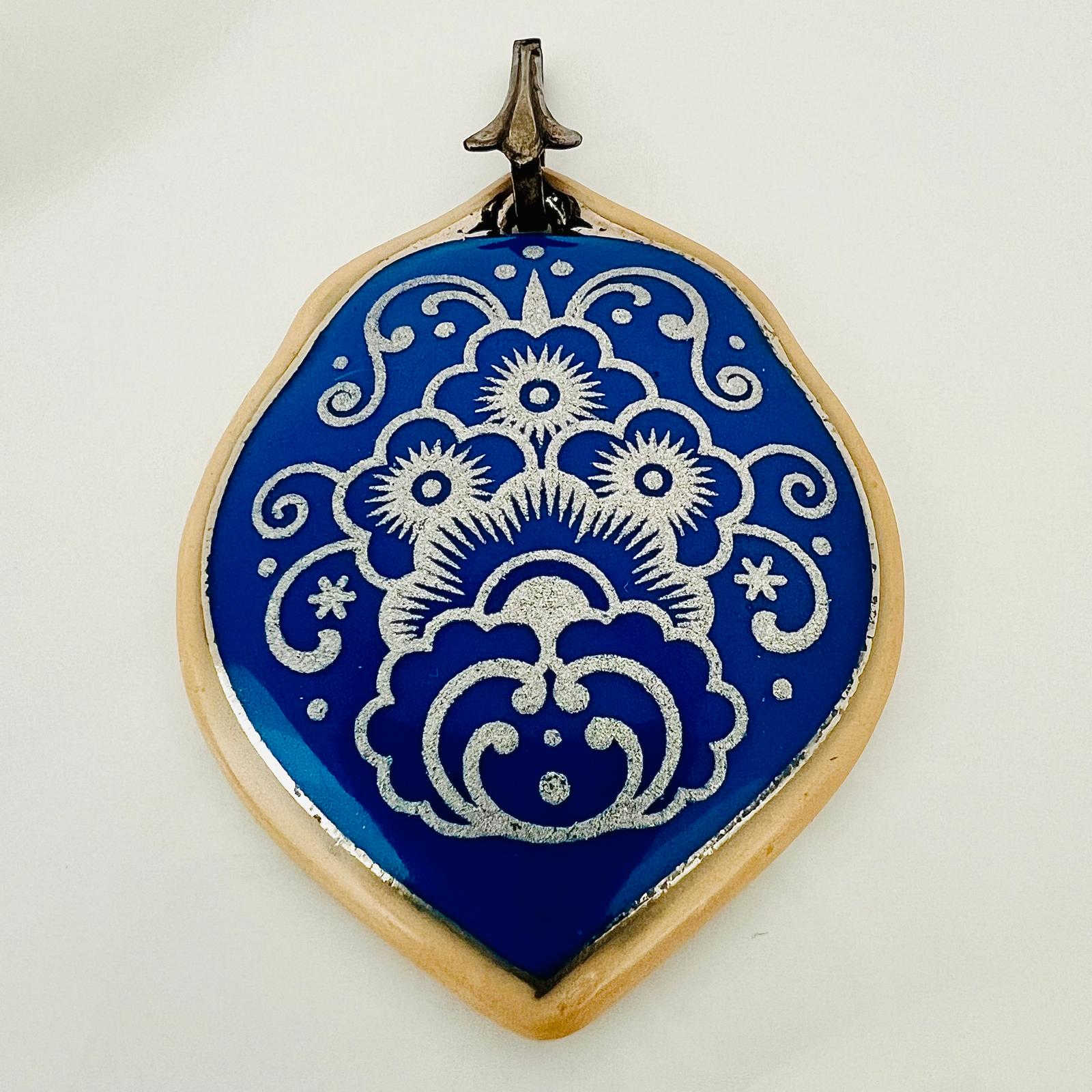 Vintage Porzellan Emaille Kettenanhänger von Rosenthal
