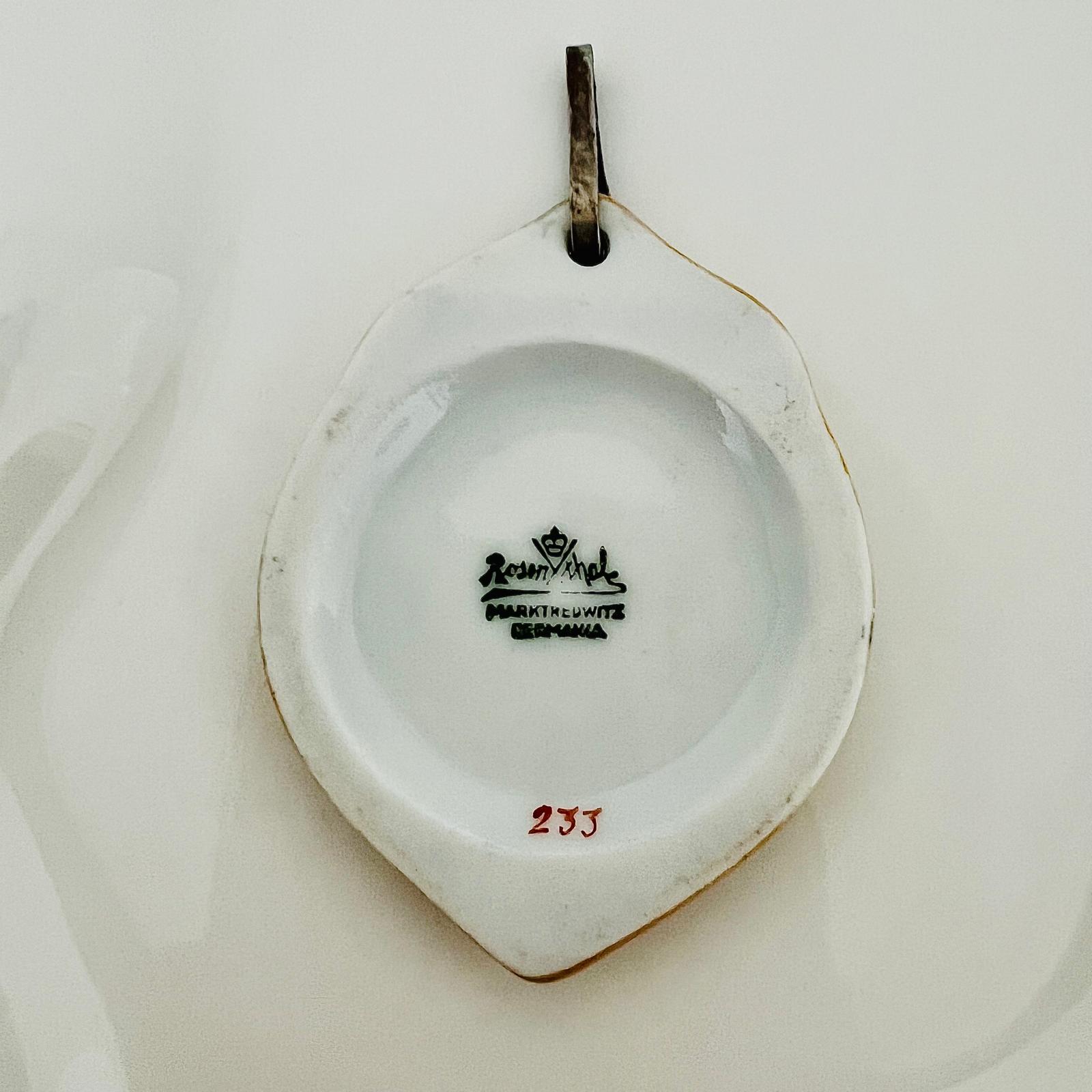 Vintage Porzellan Emaille Kettenanhänger von Rosenthal